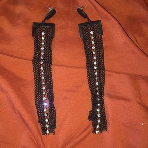 Bebe earrings Black and silver diamond detail